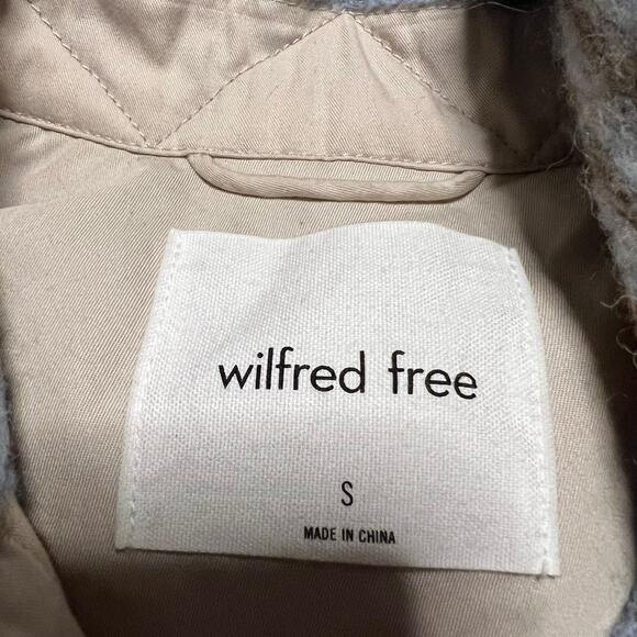 Aritzia Wilfred Free Ganna Shirt Jacket Womens Small Wool Blend Blue Shacket - Picture 4 of 8